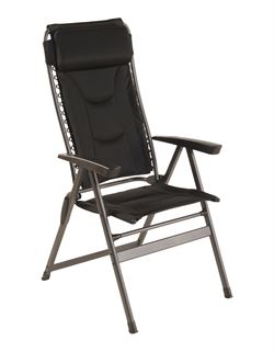 Campingstol wecamp apollo sort indstilles i 6 positioner